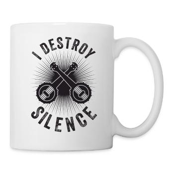 Ich Zerstöre Stille - Vintage Banjo - Tasse - Weiß - Rechts