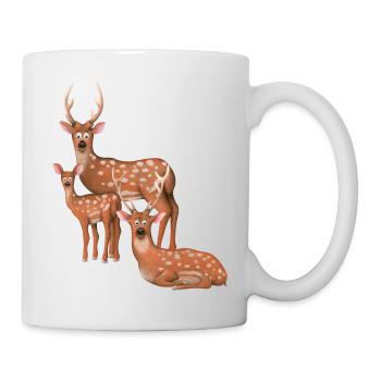 Axishirschfamilie - Tasse - Weiß - Rechts