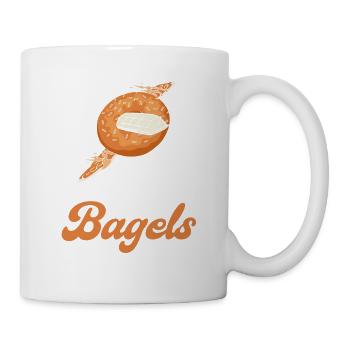 Bagel Essen Geschenk Bagel - Tasse - Weiß - Rechts