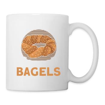 Bagel Essen Geschenk Bagel - Tasse - Weiß - Rechts