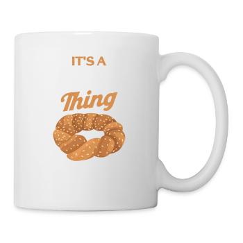 Bagel Essen Geschenk Bagel - Tasse - Weiß - Rechts