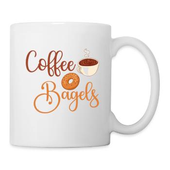 Bagel Essen Geschenk Bagel - Tasse - Weiß - Rechts