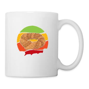 Bagel Essen Geschenk Bagel - Tasse - Weiß - Rechts