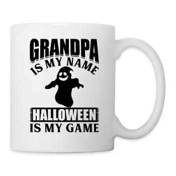 Halloween Grandpa is my Name Halloween is my Game - Tasse - Weiß - Rechts