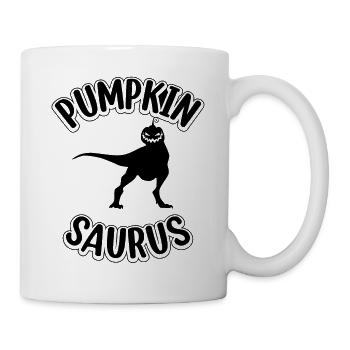 Halloween Dinosaur with Pumpkin I Funny Pumpkin Sa - Mug - white - Right