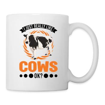 J’aime vraiment Cows Cattle Breeder Cow - Mug blanc - blanc - Droite