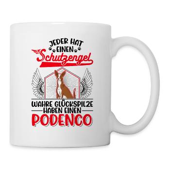 Podenco Schutzengel Spanischer Windhund Podenco - Tasse - Weiß - Rechts
