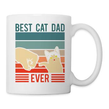 Lustiger bester Katzenvater aller Zeiten Vatertag - Tasse - Weiß - Rechts