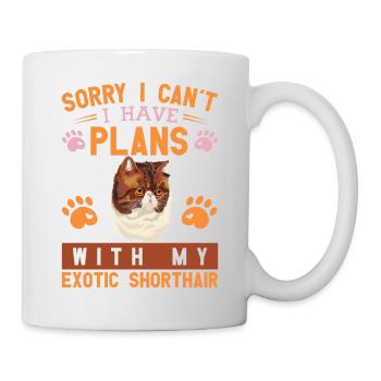 Drôle Désolé je ne peux pas avoir de plans avec mes chats - Mug blanc - blanc - Droite