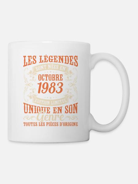 Les Légendes Sont Nées En Octobre 1983 Cadeau - Mug blanc - blanc