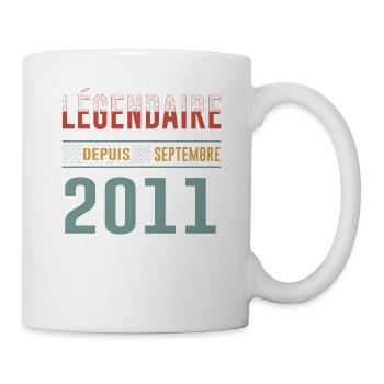 Légendaire Depuis Septembre 2011 Anniversaire - Mug blanc - blanc - Droite