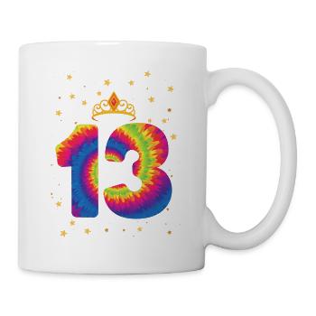 13th birthday Krone | Tie Dye Themed Birthday | - Mug - white - Right