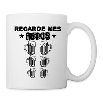 Regarde mes abdos bière cadeau alcool ! - Mug blanc - blanc - Droite
