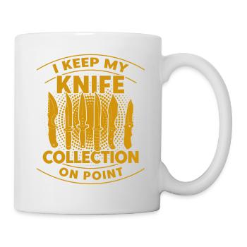 Schmied Messersammlung Messer schmieden Geschenk - Tasse - Weiß - Rechts