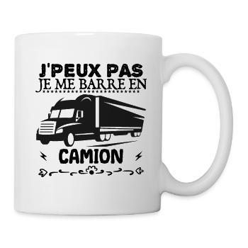 T shirt je peux pas je me barre en camion ! - Mug blanc - blanc - Droite