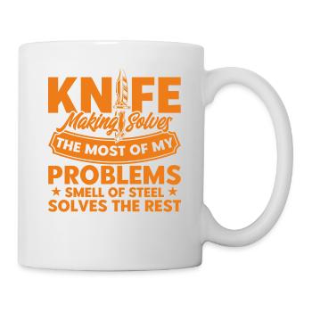 Messer schmieden Schmied Messersammlung Geschenk - Tasse - Weiß - Rechts