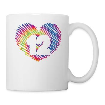 12th Birthday Heart Tie Dye | Tie Dye Themed - Mug - white - Right