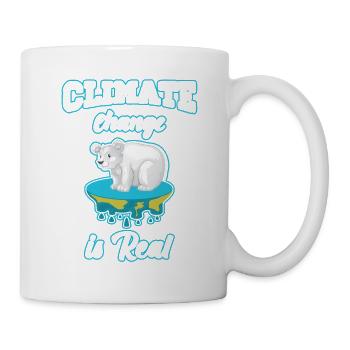 Klimawandel ist real Eisbär schwitzt - Tasse - Weiß - Rechts