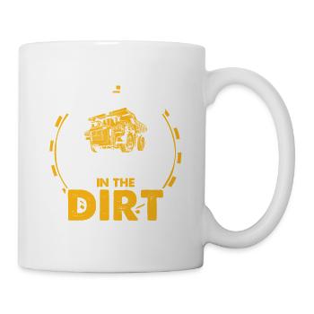 Echte Männer spielen im Dreck Bagger Baustelle - Tasse - Weiß - Rechts
