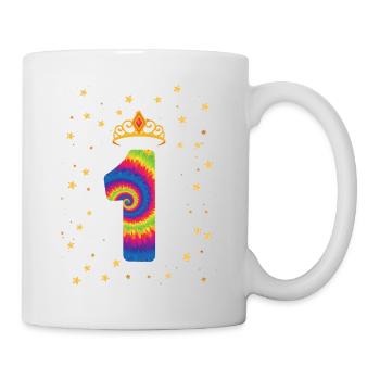 1st birthday Krone | Tie Dye Themed Birthday | - Mug - white - Right