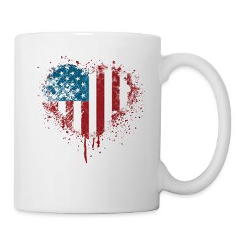 Amerikanischer Flagge USA United States Of America - Tasse - Weiß - Rechts