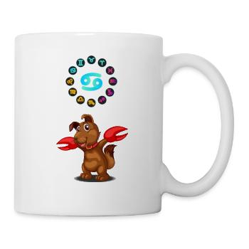 Lustige Hund Liebhaber Horoskop Krebs Sternzeichen Cool - Tasse - Weiß - Rechts