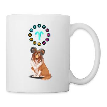 Drôle d’amoureux des chiens Horoscope Bélier Signe du zodiaque Cool - Mug blanc - blanc - Droite