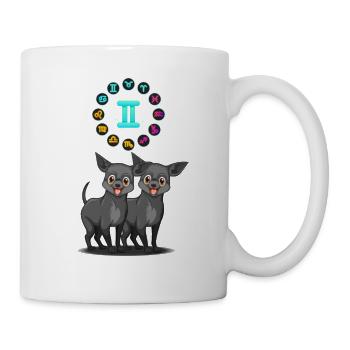 Lustiger Hund Liebhaber Horoskop Zwillinge Sternzeichen Cool - Tasse - Weiß - Rechts