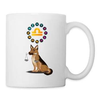 Lustiger Hund Liebhaber Horoskop Waage Sternzeichen Cool - Tasse - Weiß - Rechts