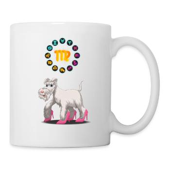 Lustige Hund Liebhaber Horoskop Jungfrau Sternzeichen Cool - Tasse - Weiß - Rechts