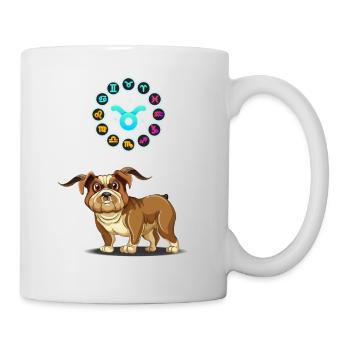 Drôle d’amoureux des chiens Horoscope Taureau Signe du zodiaque Cool - Mug blanc - blanc - Droite