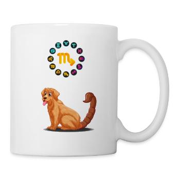 Drôle d’amoureux des chiens Horoscope Scorpion Zodiaque Amoureux des animaux de compagnie - Mug blanc - blanc - Droite