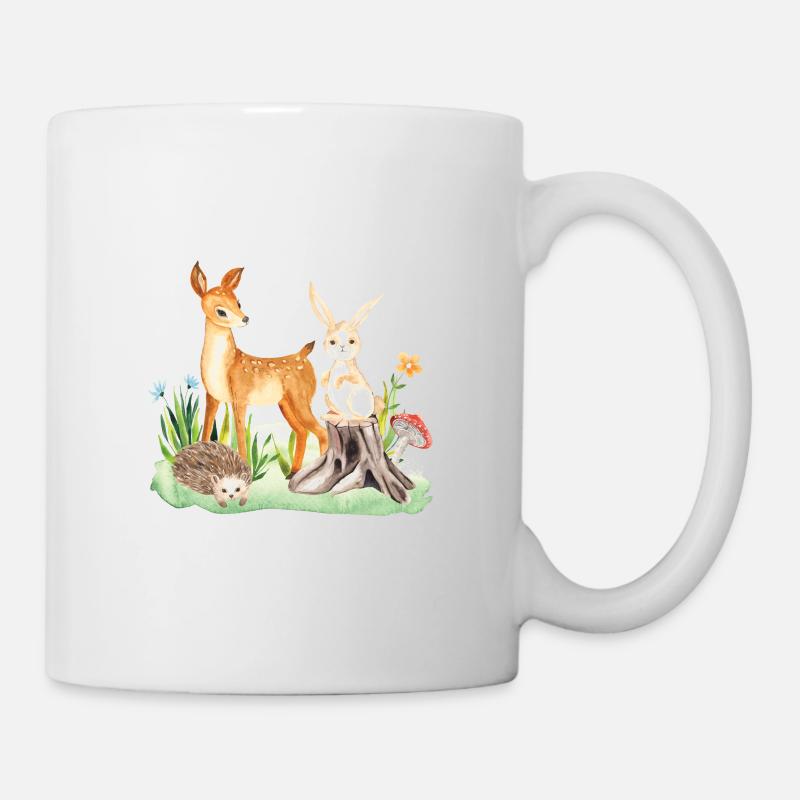 Animal deer rabbit hedgehog Emmi - Mug - white