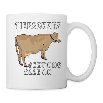 KUH TIERSCHUTZ GEHT UNS ALLE AN - Tasse - Weiß - Rechts