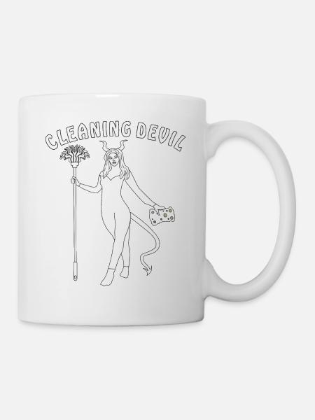 CLEANING DEVIL - Tasse - Weiß