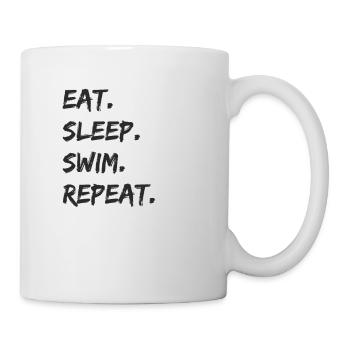 Schwimmen - eat. sleep. swim. repeat. - Tasse - Weiß - Rechts