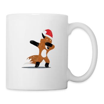 Dabbing Fox Santa Hat Christmas Pajamas - Mug - white - Right