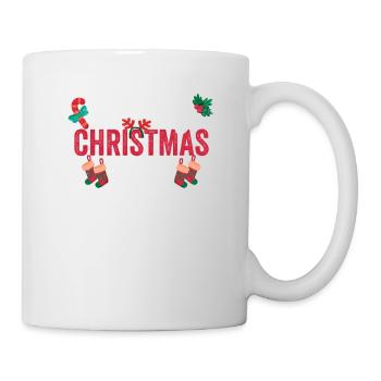 Funny Xmas PJs Holiday Pajamas Frohe Weihnachten - Tasse - Weiß - Rechts