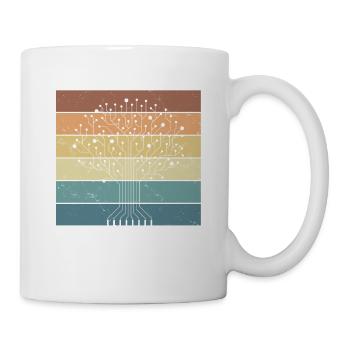 Lustiger Vintage Computerbaum Für Alle Tech-fans - Tasse - Weiß - Rechts
