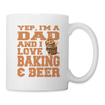 Yep I'm A DAD & I Love Baking & Beer Retro Funny - Tasse - Weiß - Rechts