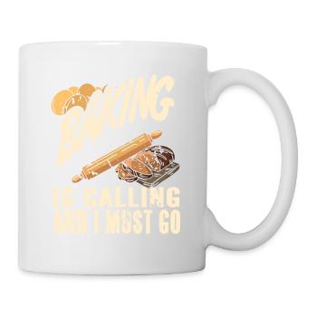 La cuisson appelle et je dois aller vintage Drôle boulanger - Mug blanc - blanc - Droite