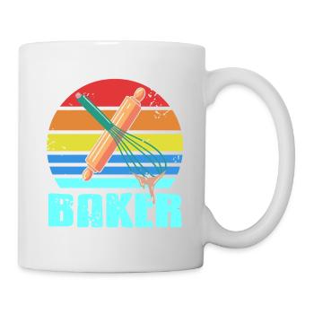 Rétro Vintage BAKER Awesome Baker Designs T-Shirt - Mug blanc - blanc - Droite
