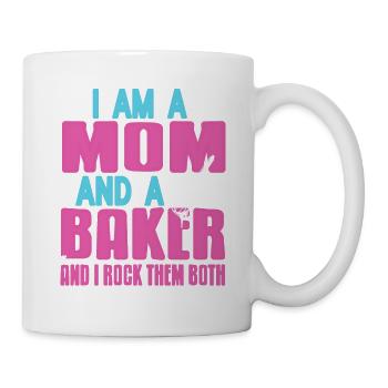 Je suis une maman et une boulangère et je les berce tous les deux rétro - Mug blanc - blanc - Droite