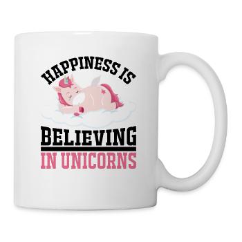 Le bonheur, c’est croire en la licorne licorne - Mug blanc - blanc - Droite