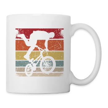BMX Shirt Fahrrad Fahren Downhill Vintage Retro - Tasse - Weiß - Rechts