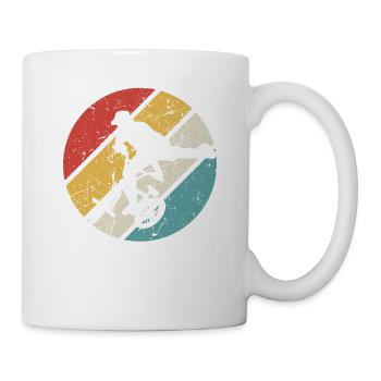 BMX Shirt Fahrrad Fahren Downhill Vintage Retro - Tasse - Weiß - Rechts