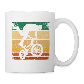 BMX Shirt Fahrrad Fahren Downhill Vintage Retro - Tasse - Weiß - Rechts