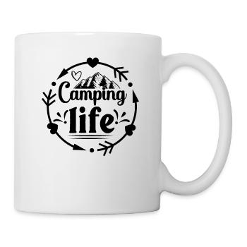Camping Leben Wandershirt - Tasse - Weiß - Rechts