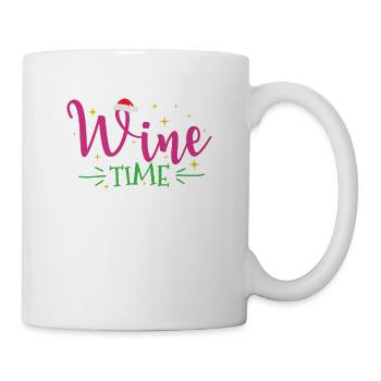 Wine Time Weihnachten Feiertag X-mas - Tasse - Weiß - Rechts