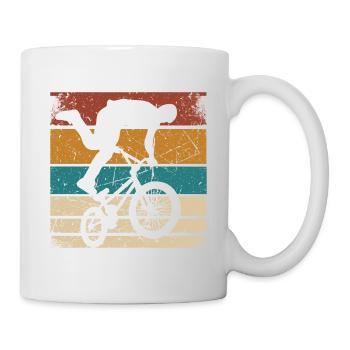 BMX Shirt Cycling Downhill Vintage Retro - Mug - white - Right